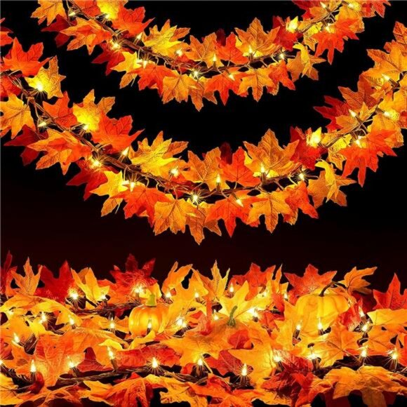 Fall Decor Fall Decorations for Home: Thanksgiving Decorations 10.8 FT Plug in - Picture 1 of 8